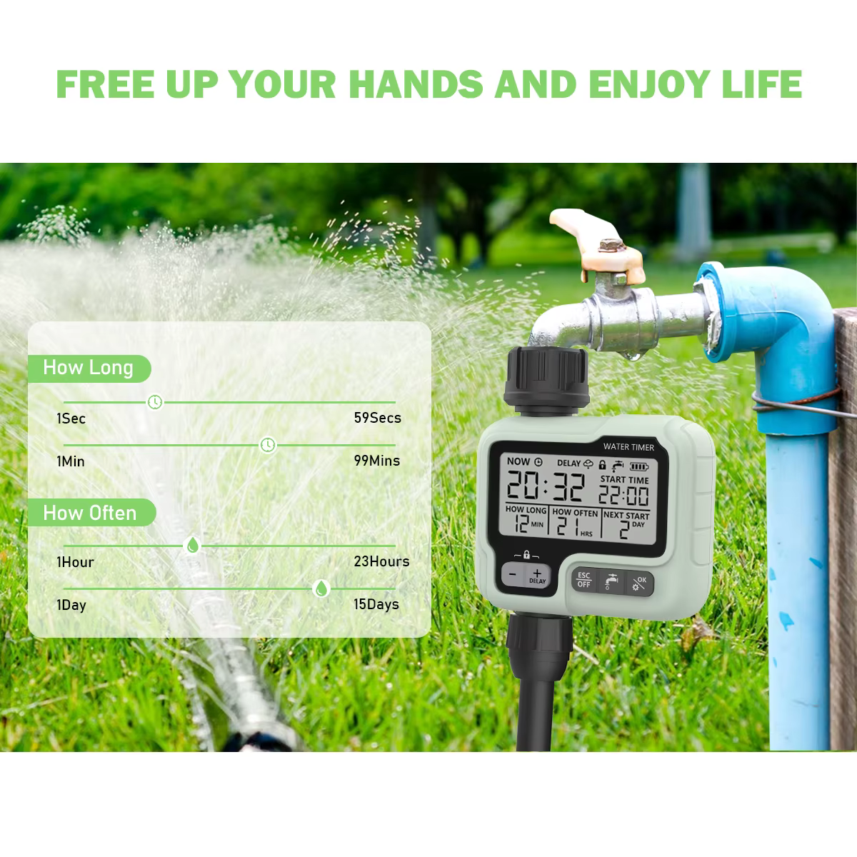 Eshico HCT-322 minuterie d'eau automatique jardin Machine d'irrigation numérique arroseur Intelligen