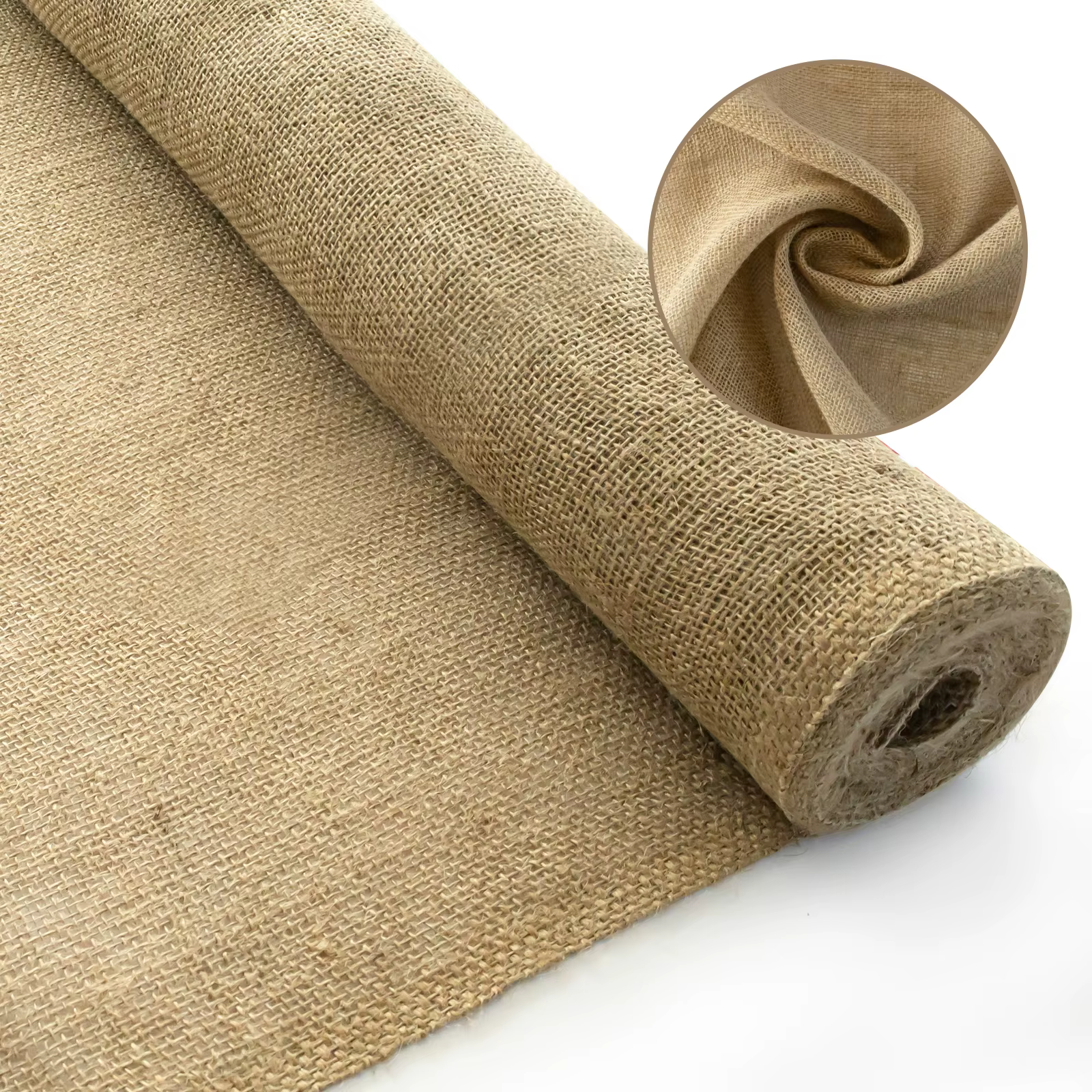 45 po. Rouleau de toile de jute pour jardinage, tissu naturel pour barrière contre les mauvaises her