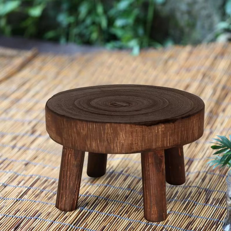 Tabouret de support de base de pot de fleur de plante en bois, support de pot de fleur d'intérieur e