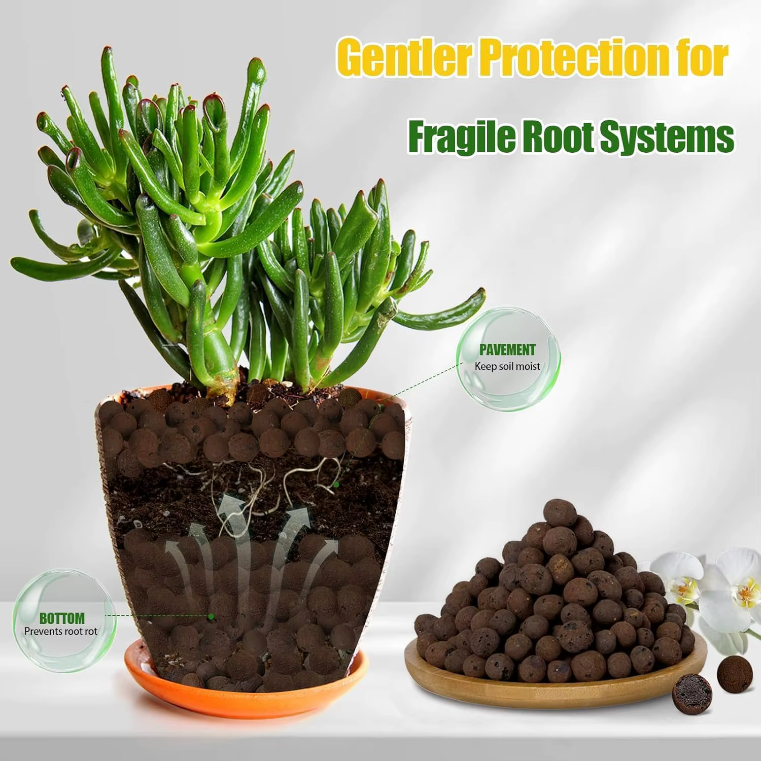 Boules d'argile organique 2L/1L, argile élargie de Drainage de substrat de fleur, pot de plante de j