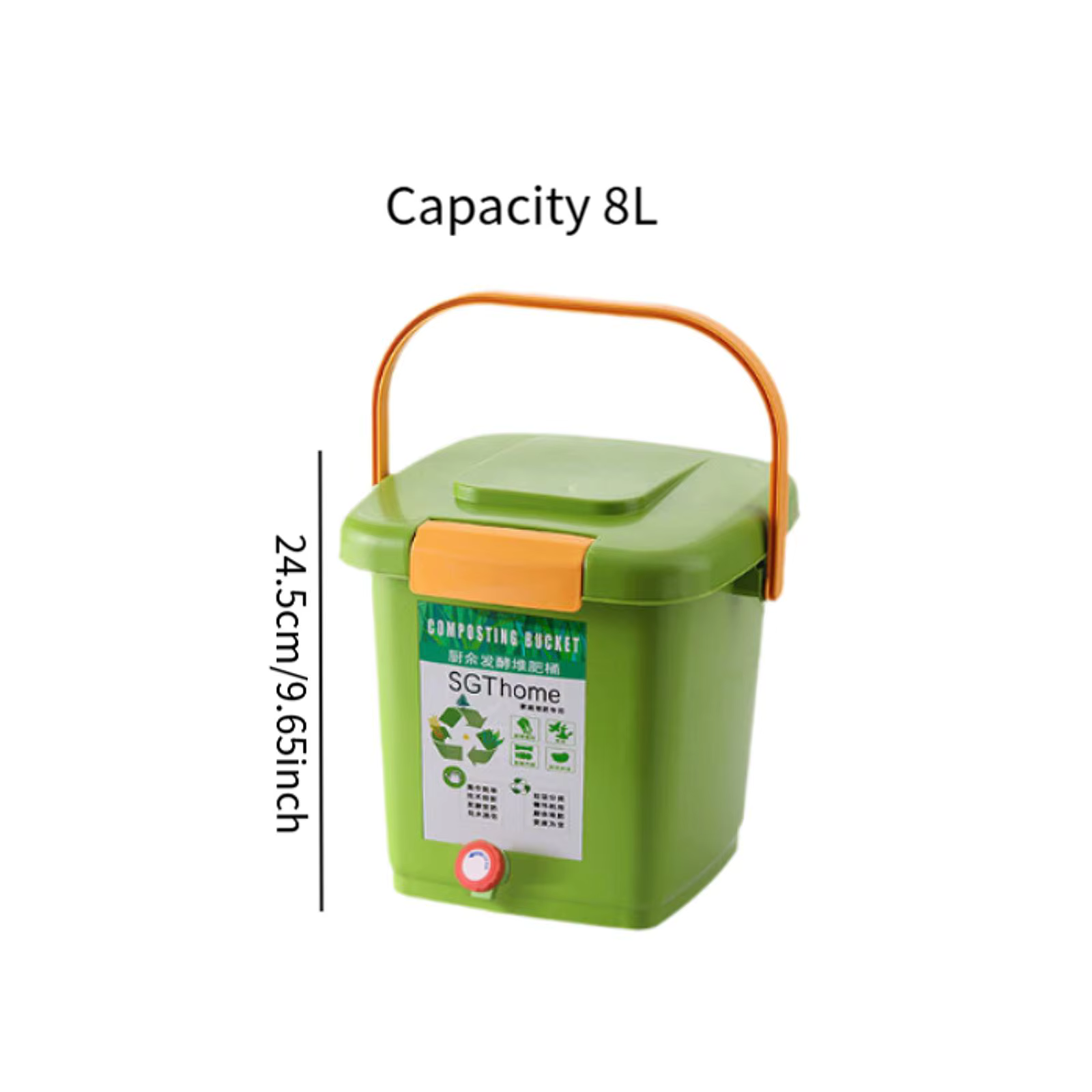 Bac à compost d'intérieur Portable avec couvercle, réservoir de Fermentation, conteneur de compost, 