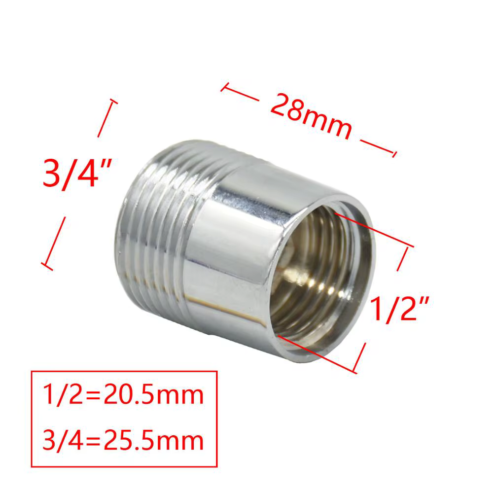 Connecteur de filetage en laiton 1/2 "à 3/4 3/8, mâle 1/2 3/4 3/8 femelle, réparation de tuyau, racc