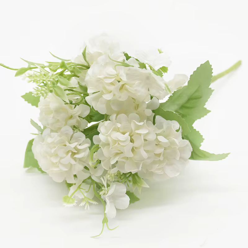 Bouquet de lilas, 9 têtes, 5 fourchettes, fleurs artificielles, hortensia, accessoires de décoration