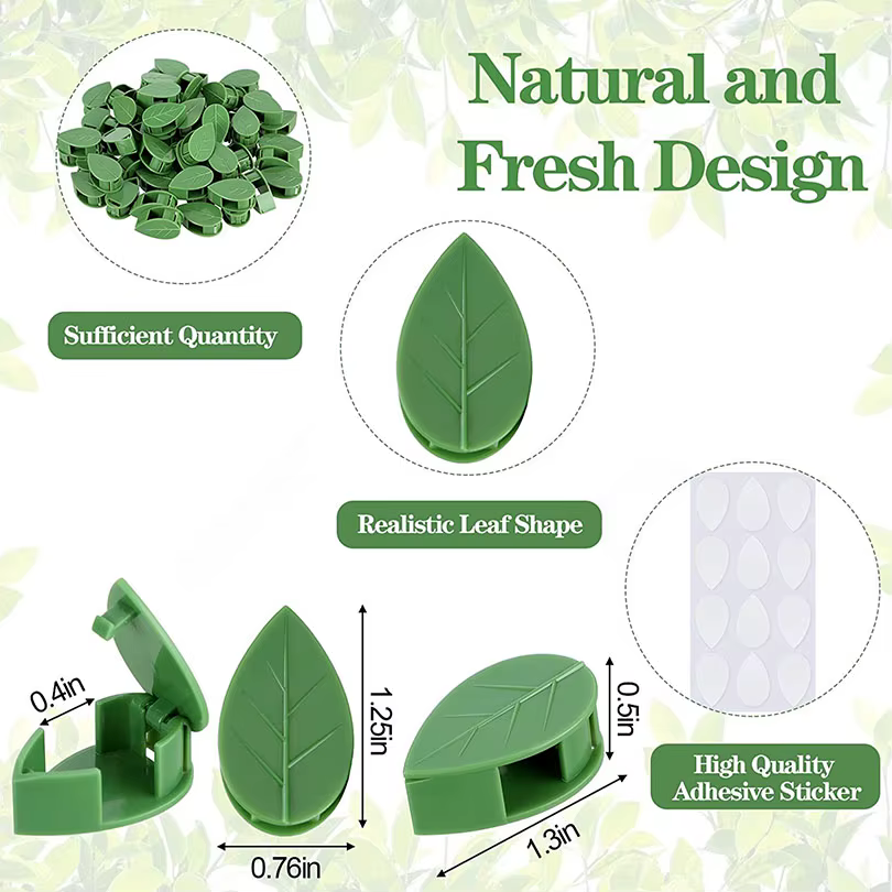 Clips muraux invisibles pour plantes grimpantes, 10-100x, autocollant acrylique, crochet auto-adhési