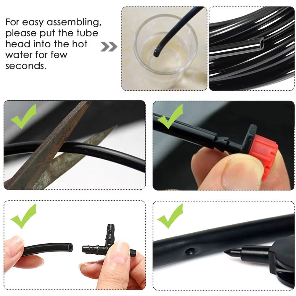 Tuyau d'arrosage goutte-à-goutte en PVC 4/7mm, système d'irrigation pour serres