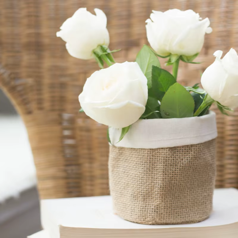 Mir à fleurs en papier kraft rétro, panier de rangement en tissu lavable pour maquillage de bureau,