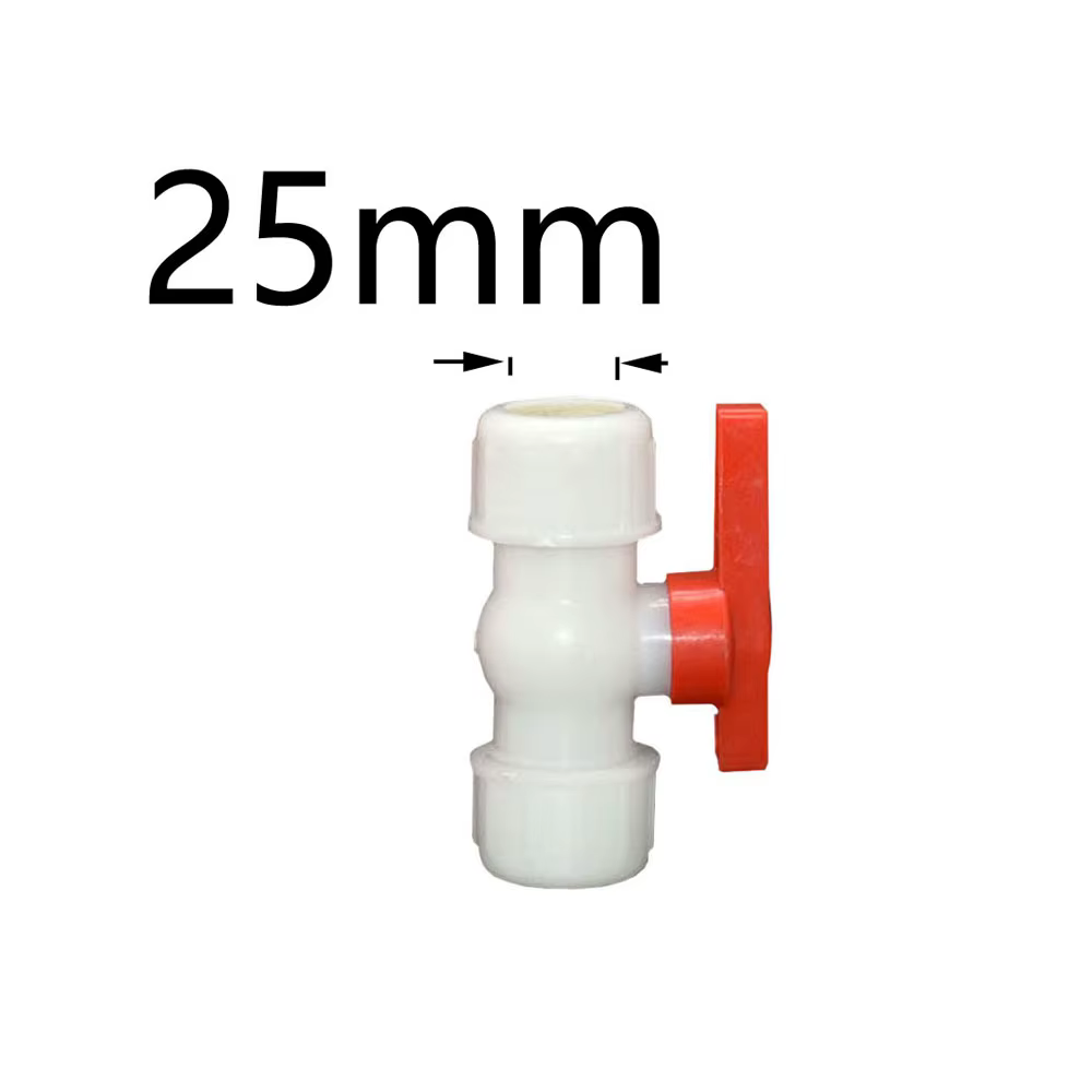 Coupleur en T pour tuyau d'eau, 20/25/32/40/50/63mm, robinet à bille en plastique, connecteur rapide