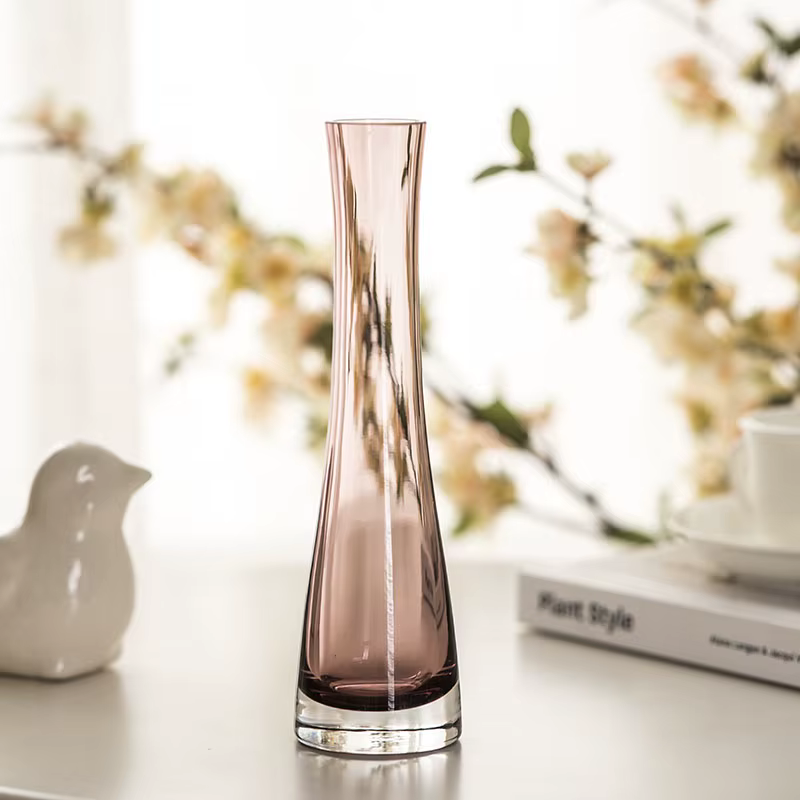 Vases hydroponiques obliques créatifs en verre transparent, fleurs artificielles, ornements floraux,