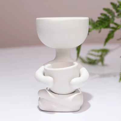 Pot de fleur en céramique humanoïde créatif, mini vase de plantes humanoïdes, décoration d'intérieur
