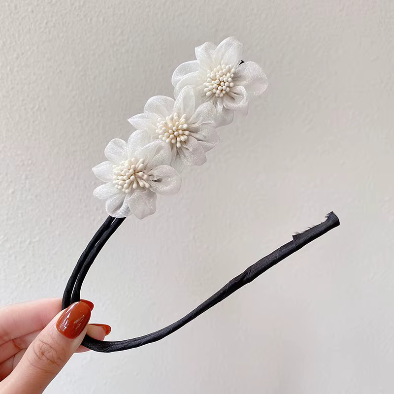 Nouvelles femmes élégantes bourgeon en mousseline de soie fleurs chignon Maruko coiffures faisant de