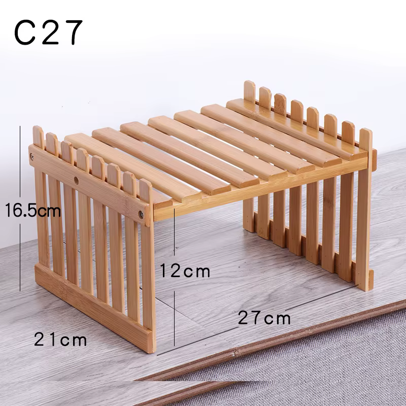 Support à fleurs en bambou, étagère pour plantes en pot, présentoir à fleurs, rangement en bois de b