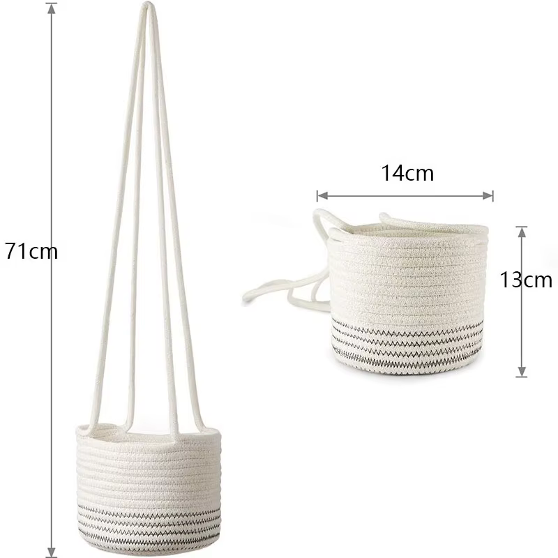 Jardinière suspendue de jardin, panier de stockage de plantes tissées, porte-fleurs d'intérieur et d