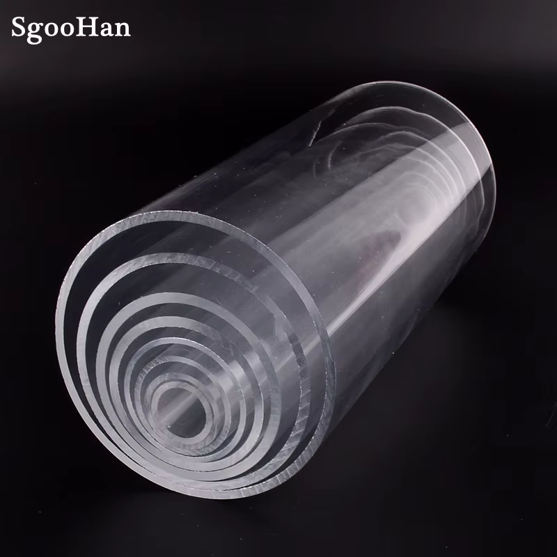 1pc O.D 16 ~ 110mm Transparent acrylique Aquarium Aquarium tuyau plexiglas alimentation en eau Tube