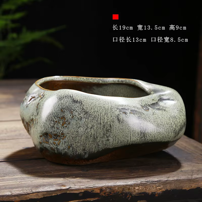 Pot de fleur en céramique rétro, ustensiles en pot de bambou, pastorale chinoise, bureau créatif, ma