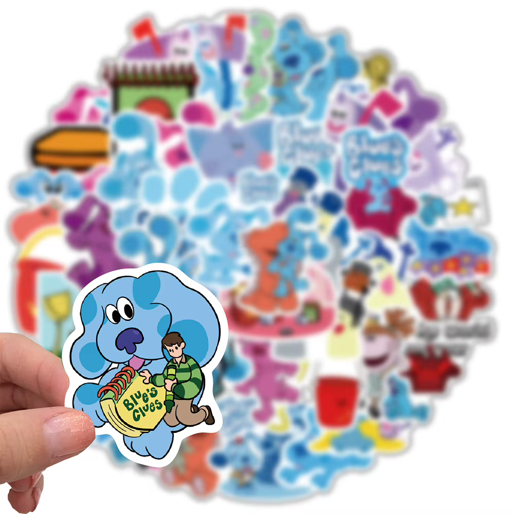 10/30/50pcs piquets bleus mignon dessin animé animaux autocollants décalcomanie enfants jouet bricol