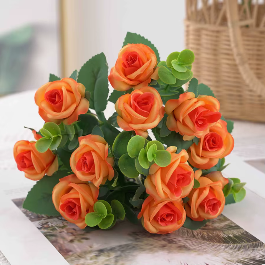 Vase de fleurs artificielles pour la décoration intérieure, jardin extérieur, feuilles d'eucalyptus 