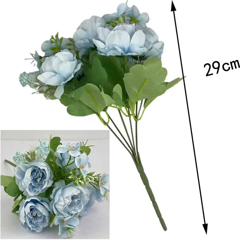 Petit Bouquet de pivoines artificielles en soie, rose, violet, fausses fleurs, pour un mariage, pour