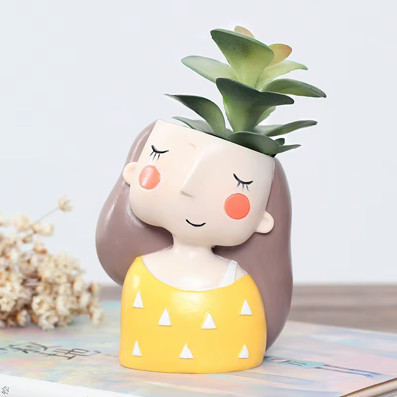 Jardinières succulentes Pots de fleurs Pot de plante de Cactus belle tête de fille bonsaï Pots de ja
