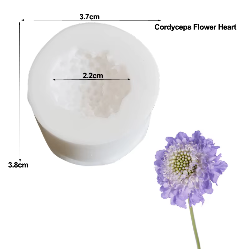 Scabiosa étamine coeur fleur veine Silicone moule Fondant Sugarcraft gomme pâte résine argile eau pa