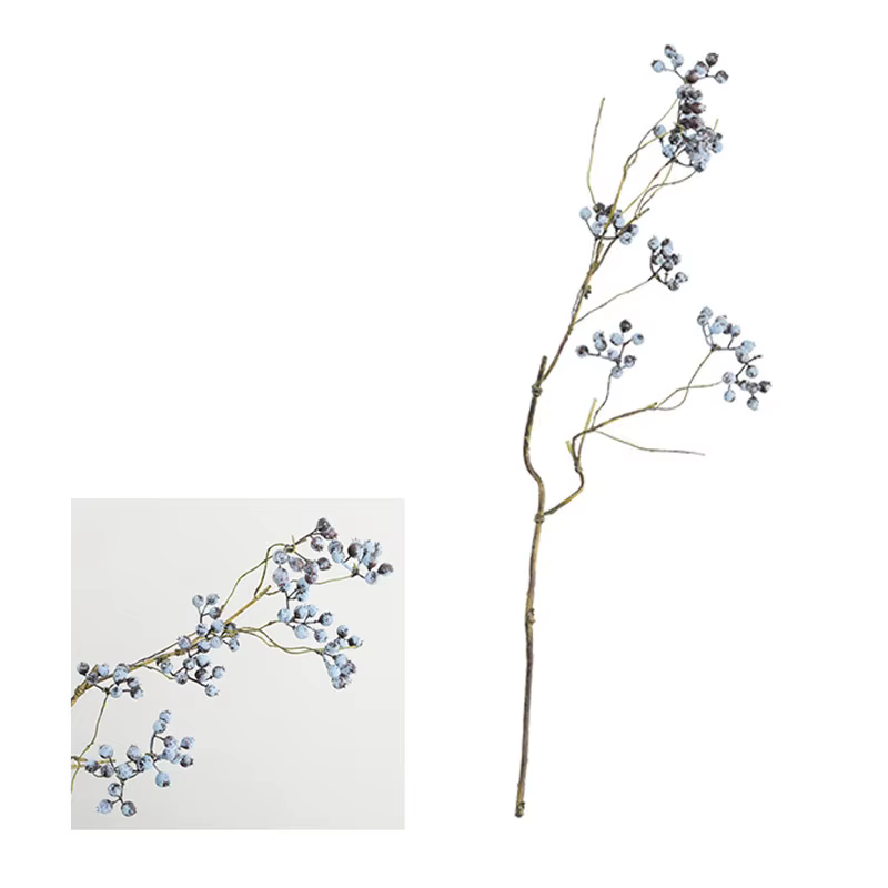 Myrtille Artificielle, Simulation de Fruits, Plantes, Fleur, Branche en Mousse, Bricolage, Mariage, 