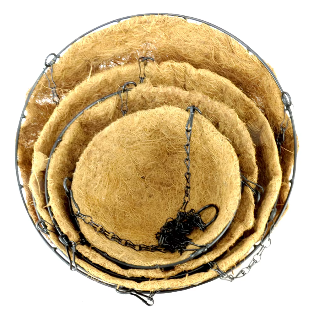 Panier de jardinière suspendu en métal, support de plante en fil de coco, décoration de jardin pour