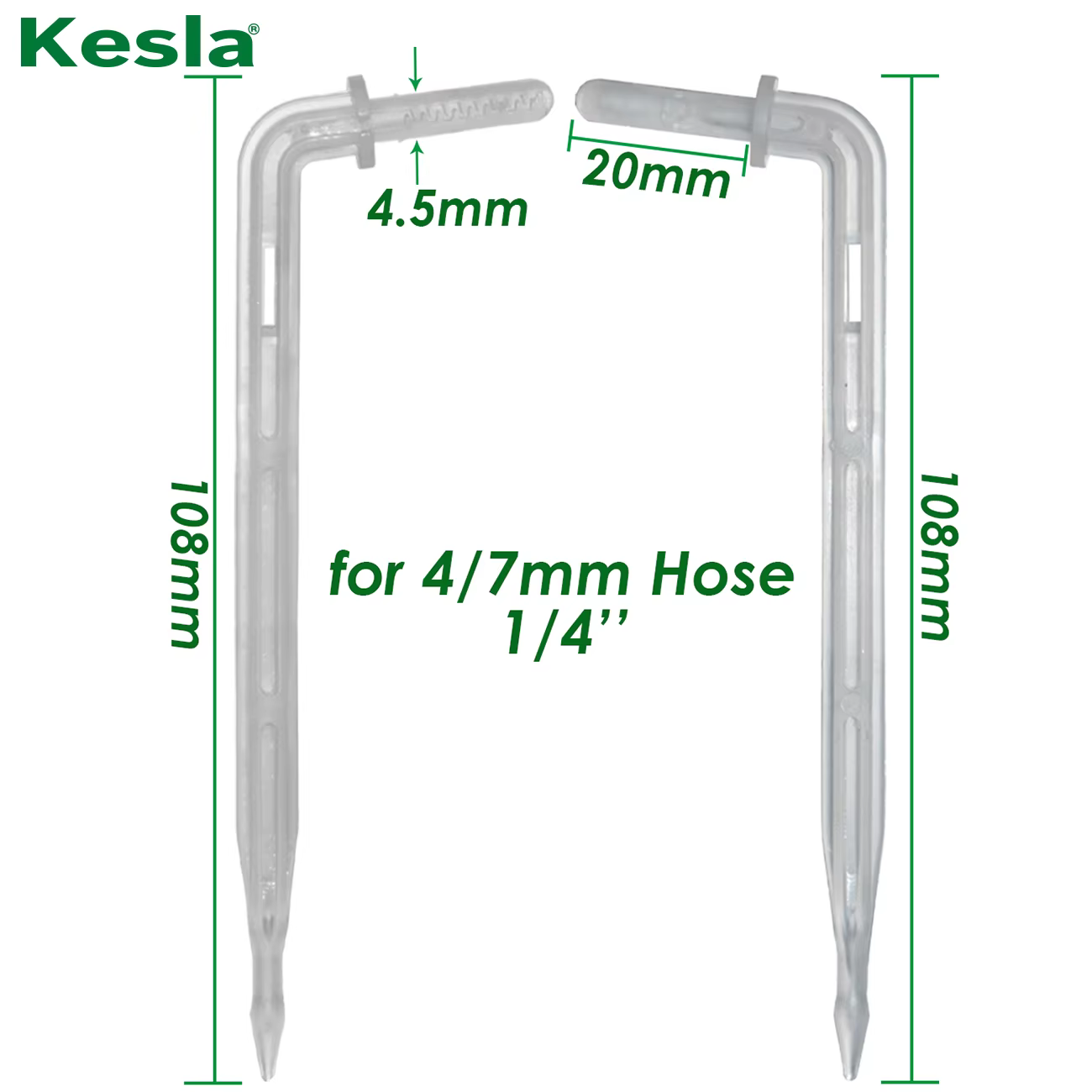 KESLA 50X flèche courbée transparente 1/4 ''4/7mm tuyau goutteur goutte à goutte émetteur économie d