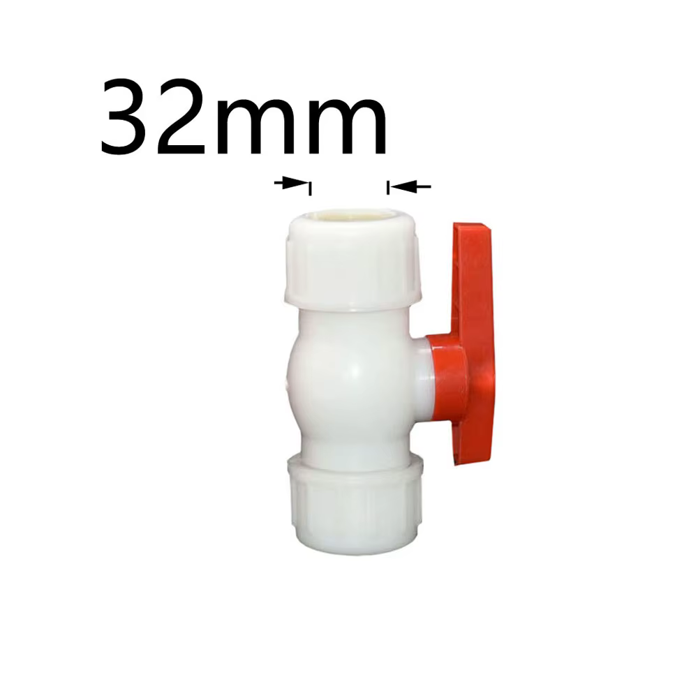 Coupleur en T pour tuyau d'eau, 20/25/32/40/50/63mm, robinet à bille en plastique, connecteur rapide