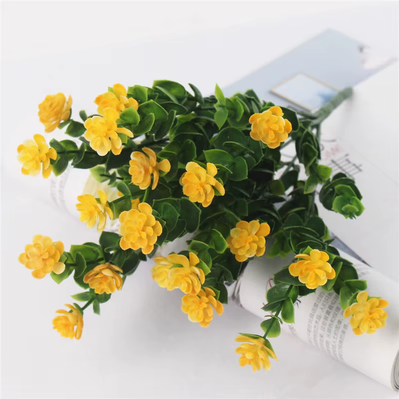 Fleur en plastique de Lotus avec des feuilles d'eucalyptus, bouquet floral de roses, décoration de l