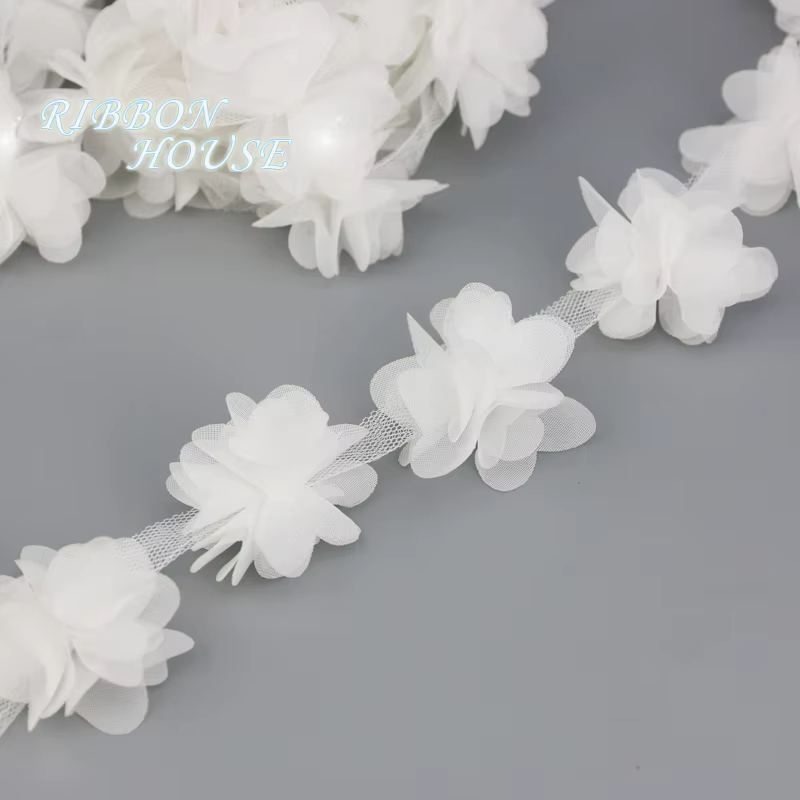 (60 pièces/lot) pétale rose mousseline de soie dentelle tissu sangle décoration amour cadeau rubans