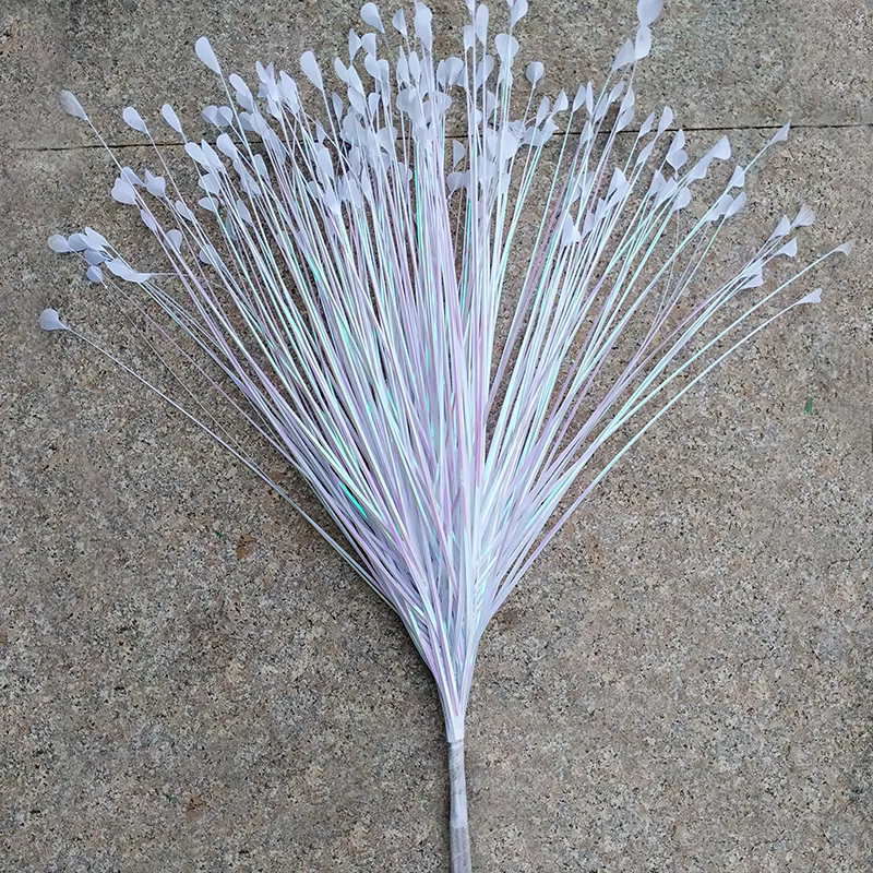 Fleur de roseau doré argent blanc paon herbe artificielle fausse plante mariage route plomb décor fl