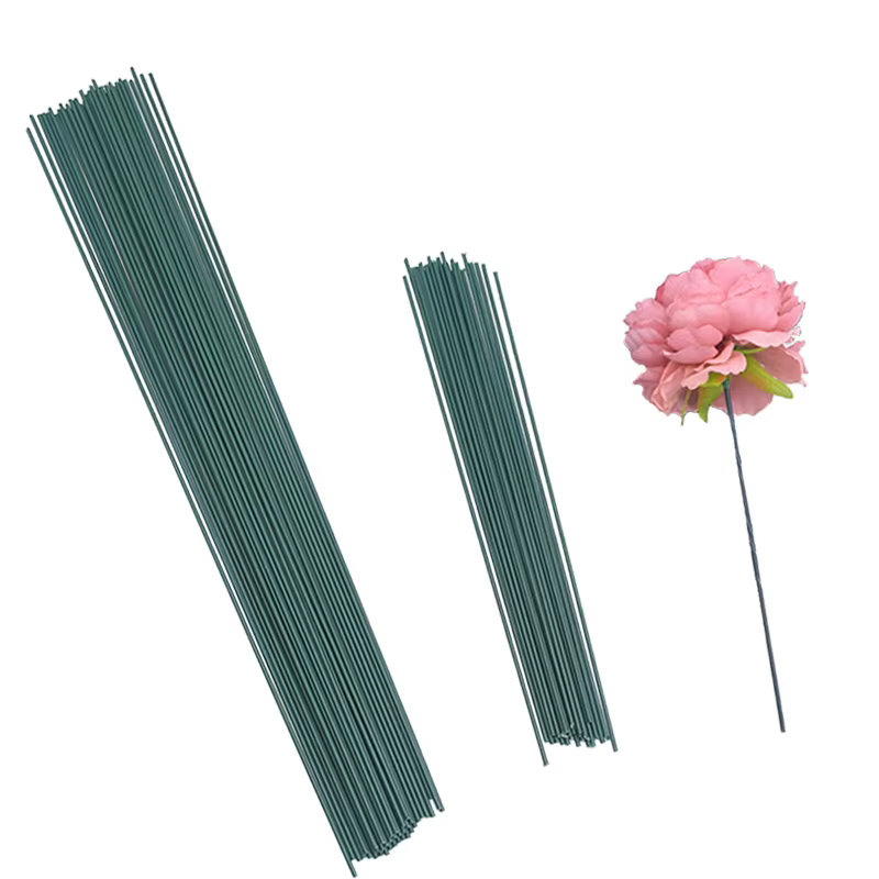 20 pièces 15/25/40cm tige de fleur verte artificielle bricolage matériel Floral fait à la main fil d