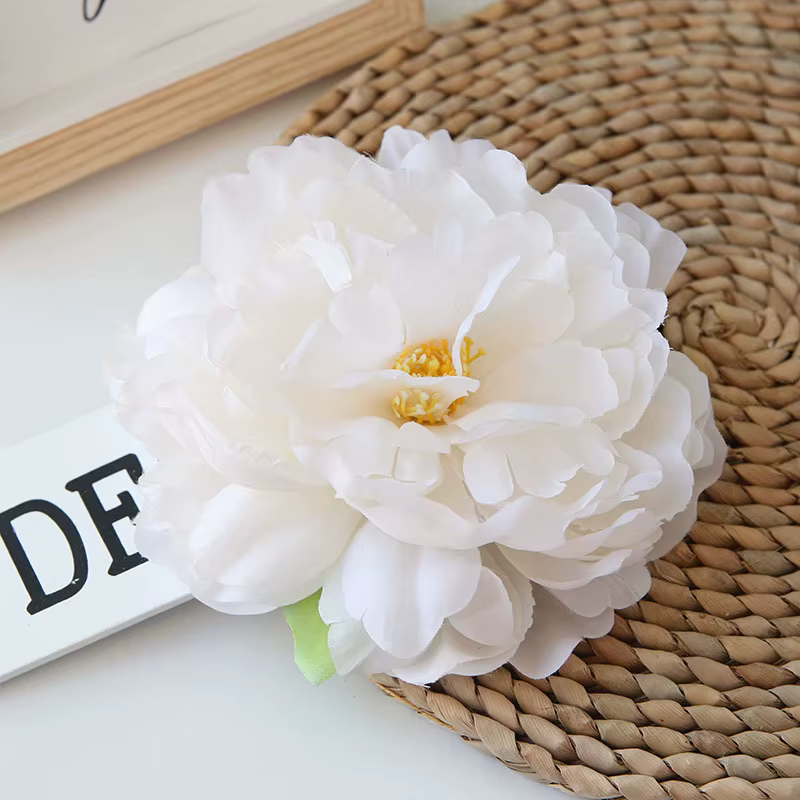 YO CHO fleur artificielle grandes têtes de pivoine 15CM faux pivoines jaunes soie artisanat tissu fl