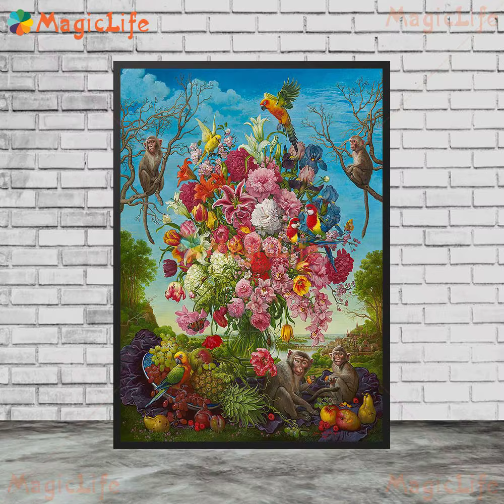 Arrangement de fleurs de pivoine de tournesol Vintage, images murales pour décor de salon, affiche n