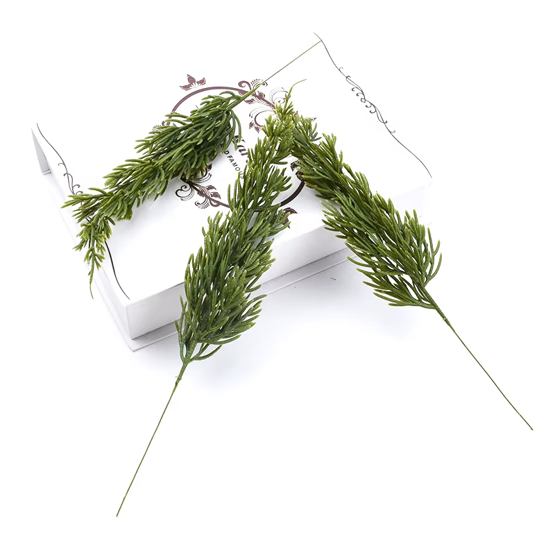 Plante artificielle de pin vert, 6 pièces, feuilles de noël, décorations de salle de maison, Vases e