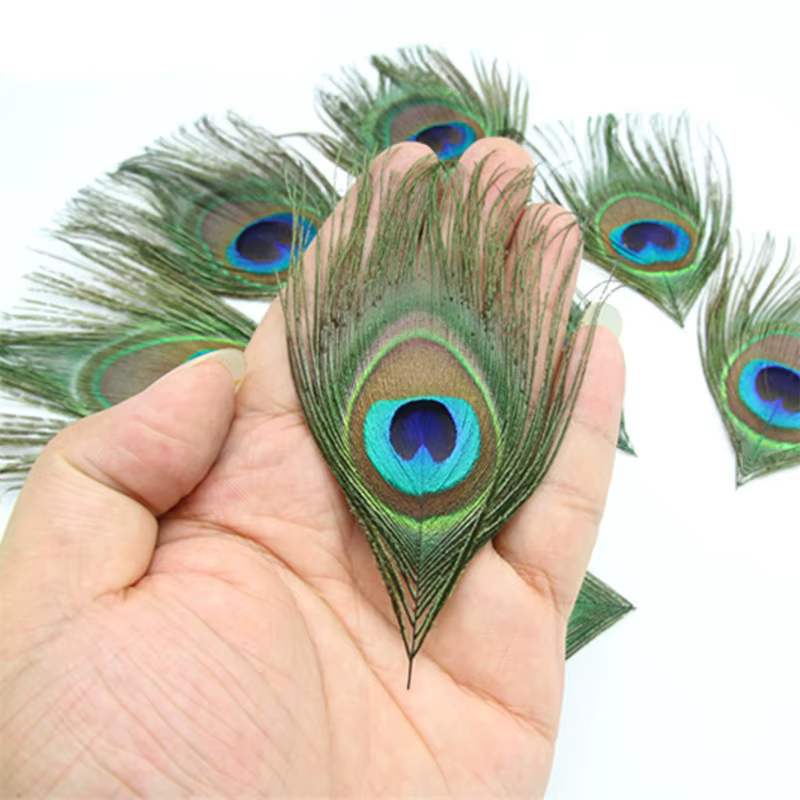 20 pièces/lot vraie plume de paon 13-16CM plumes de paon pour la décoration des yeux accessoires art