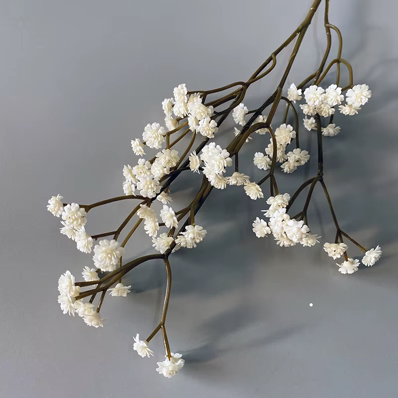62CM/pièce 81 petites fleurs de haute qualité, couleur automne, toucher doux, gypsophile en caoutcho