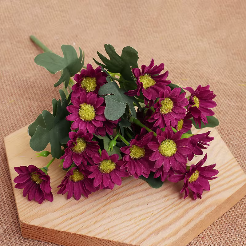Fleurs artificielles, beau Bouquet de marguerites en soie, Vase de saint-valentin, décoration de Tab