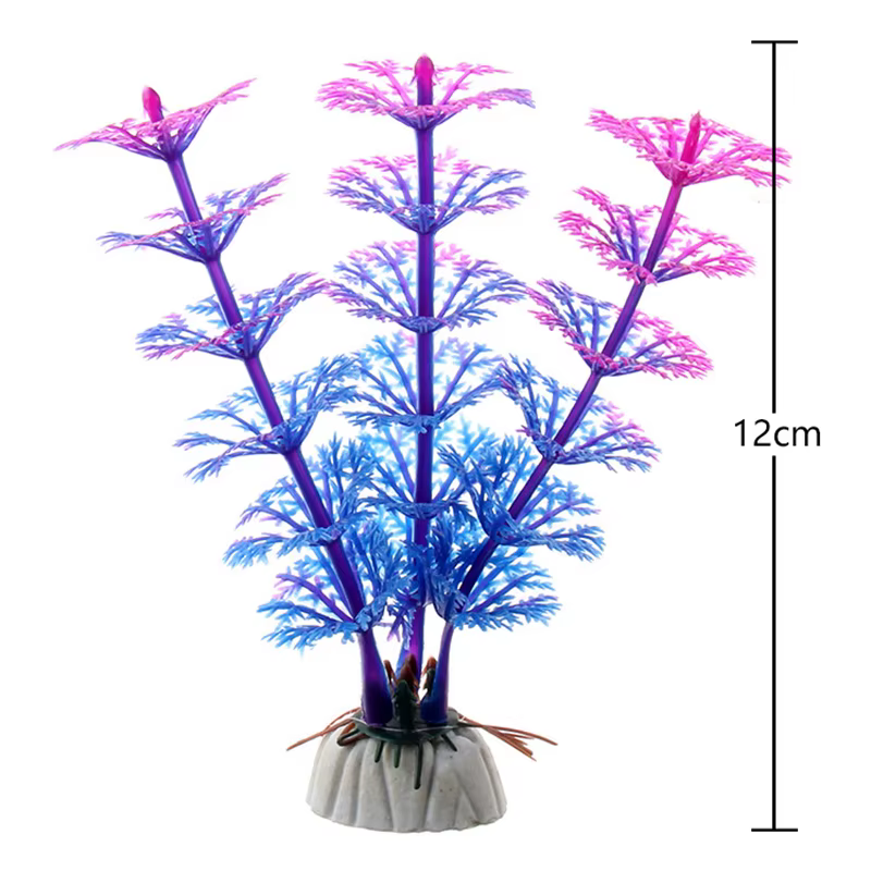 Plantes artificielles en plastique sous-marine pour aquarium, faux arbuste, visualisation d'eau vert