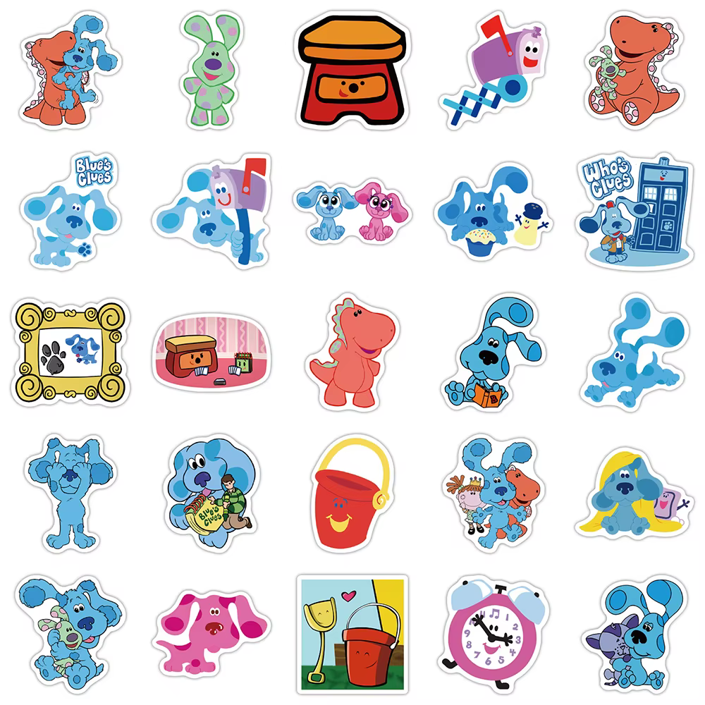 10/30/50pcs piquets bleus mignon dessin animé animaux autocollants décalcomanie enfants jouet bricol