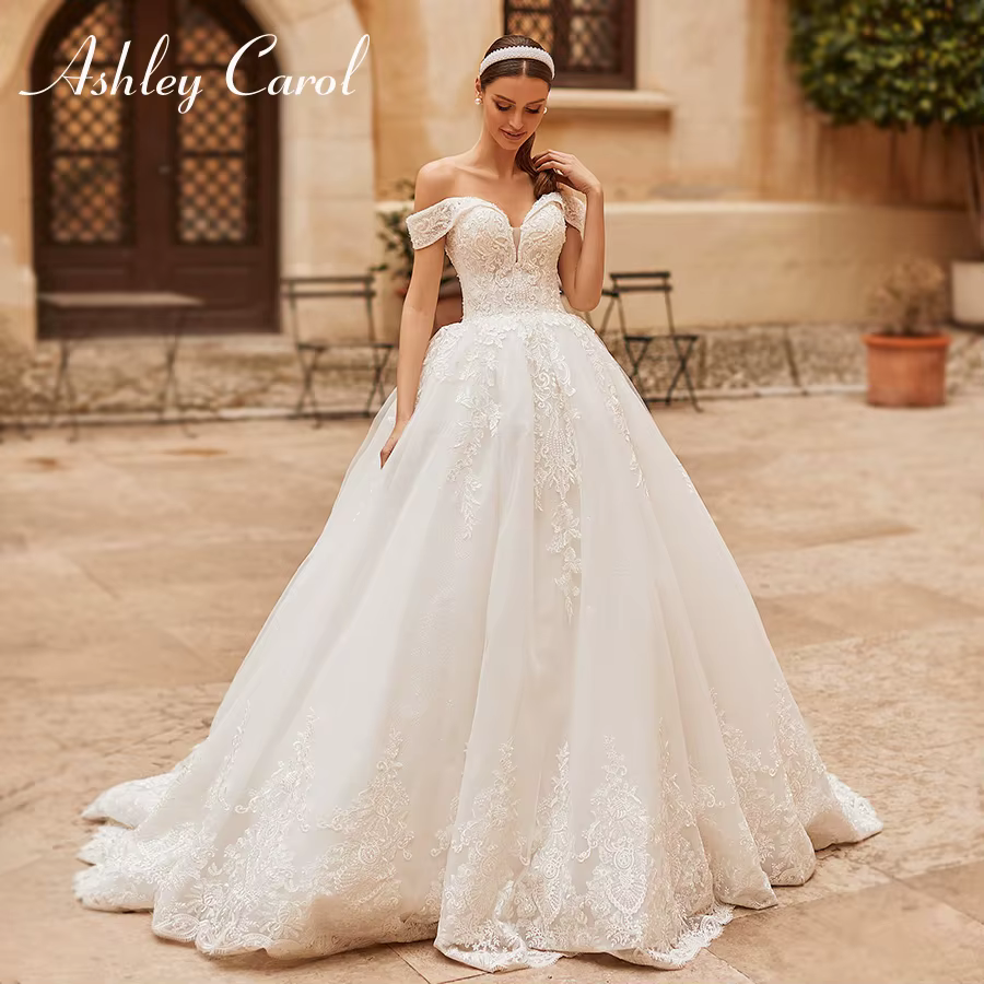 Ashley Carol princesse Robe De mariée pour mariée chérie perles broderie fée Robe De bal Robe De mar