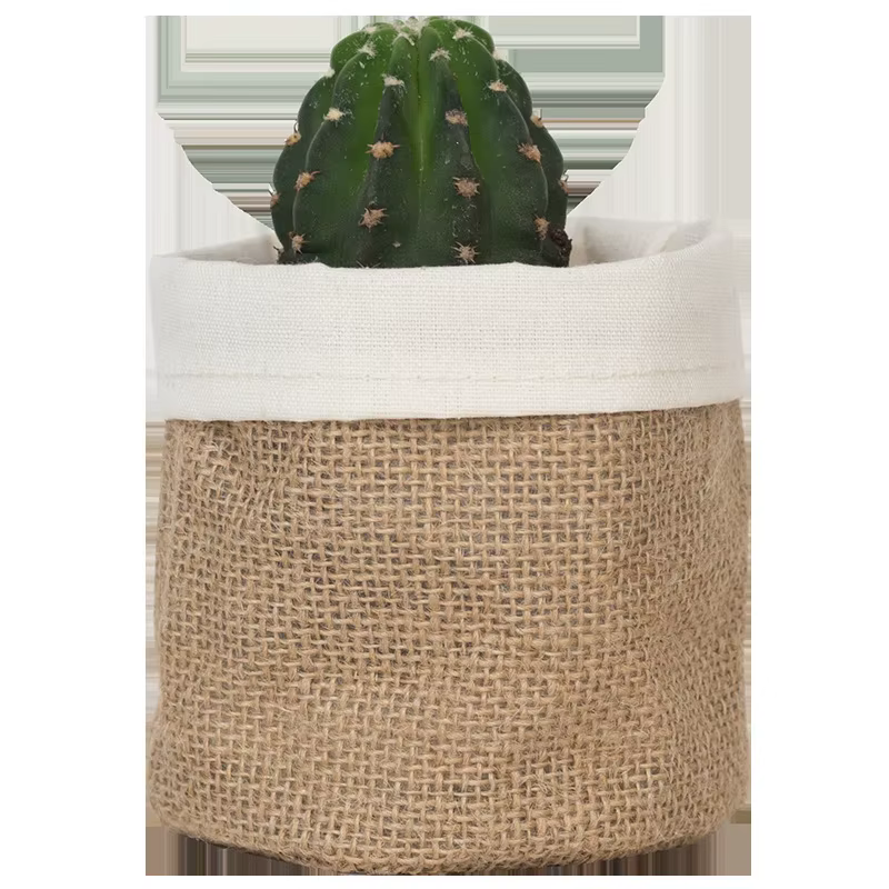 Mir à fleurs en papier kraft rétro, panier de rangement en tissu lavable pour maquillage de bureau,