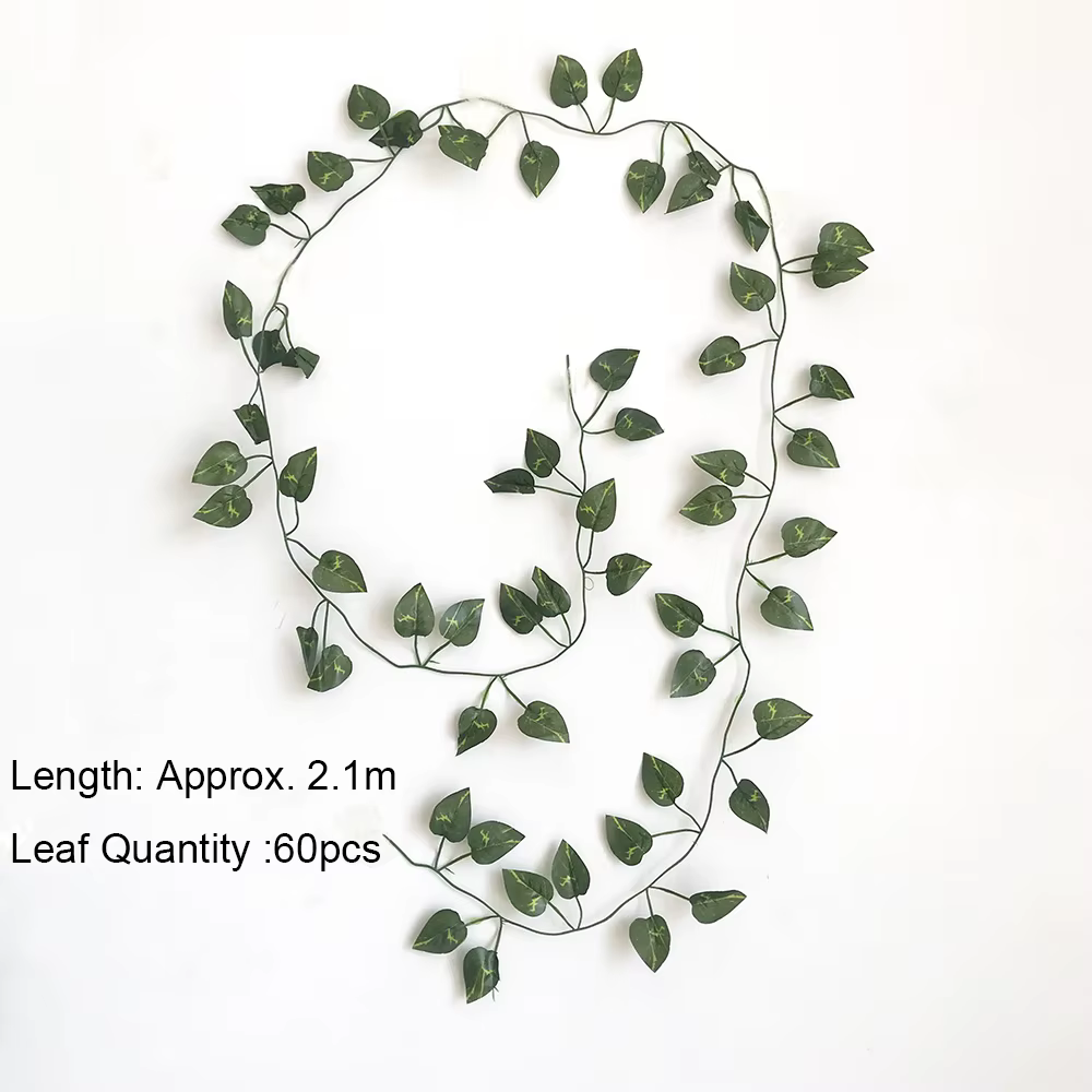 Plantes vertes artificielles suspendues 210cm, faux lierre, feuilles, algues, radis, vigne, fausses 