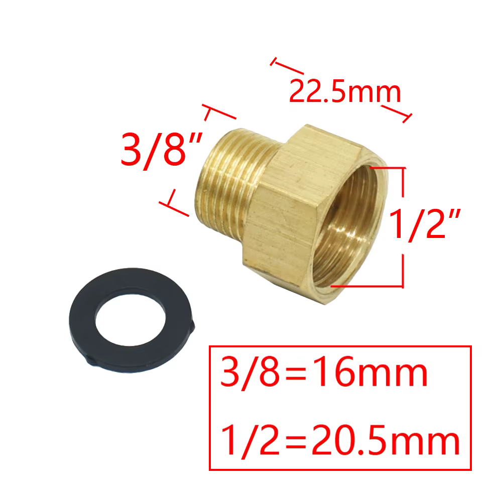 Connecteur de filetage en laiton 1/2 "à 3/4 3/8, mâle 1/2 3/4 3/8 femelle, réparation de tuyau, racc