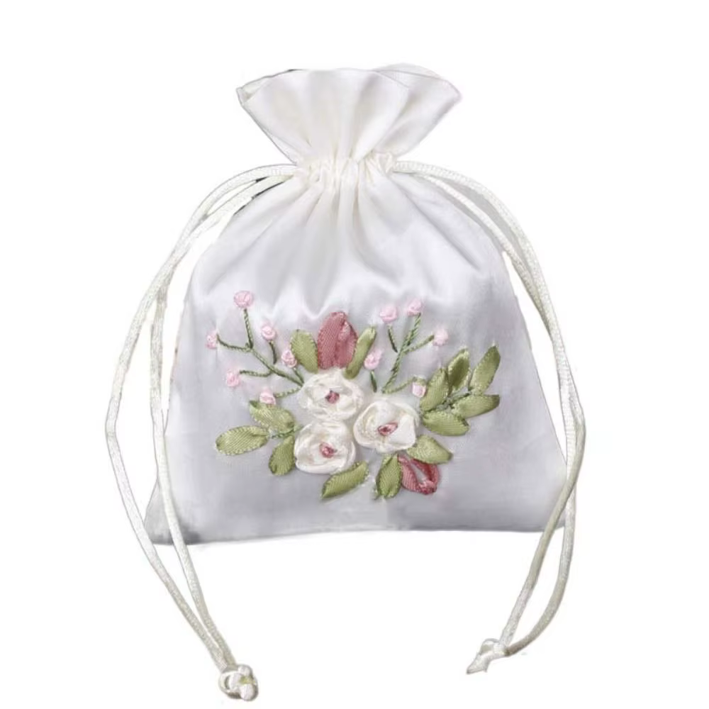 Sac à bonbons brodé fleur proximité wstring, sac pour rempli d'herbes parfumées, petites poudres gri
