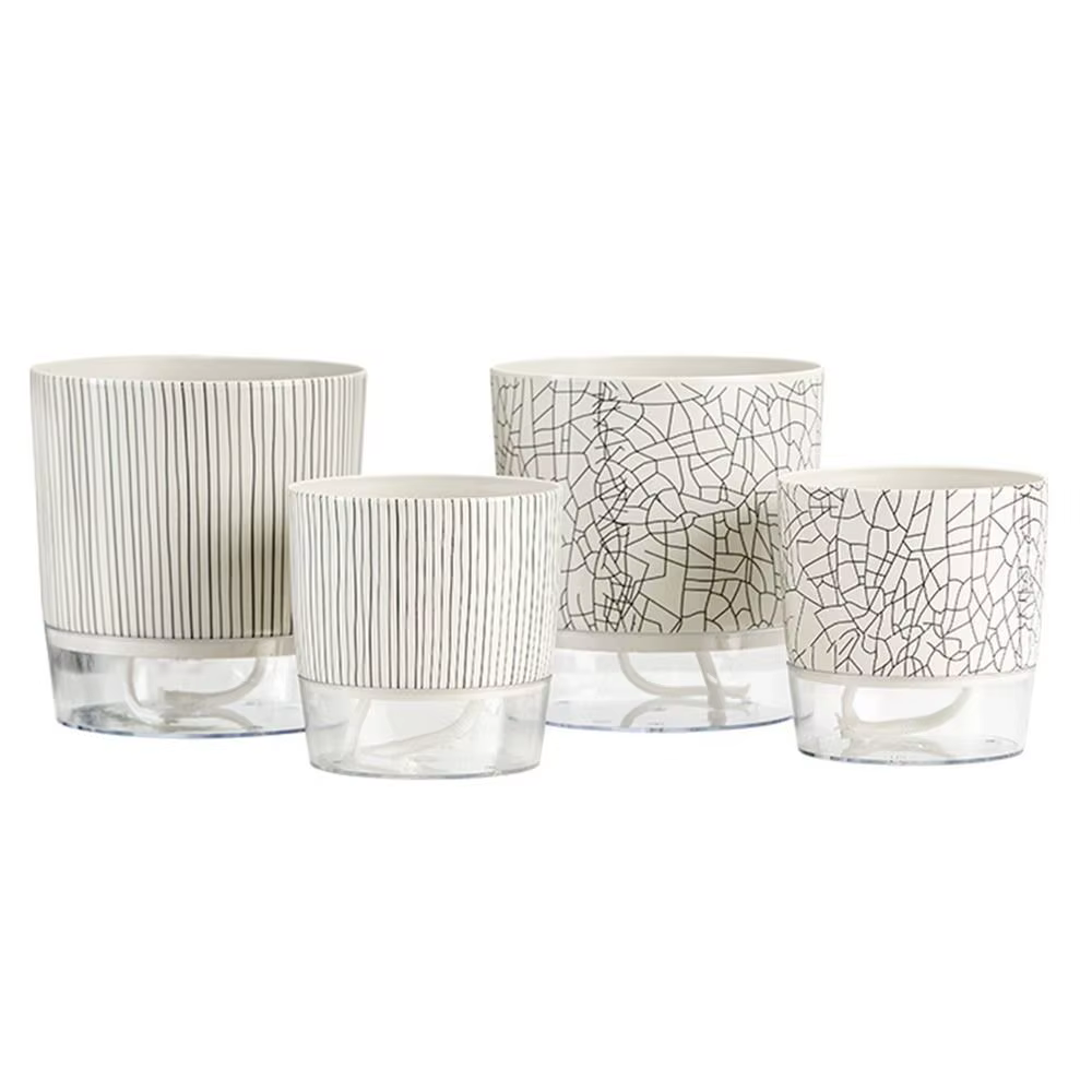 Pot de plantes transparent auto-arrosant, plantes vertes, décoration de bonsaï pour la maison, pot à