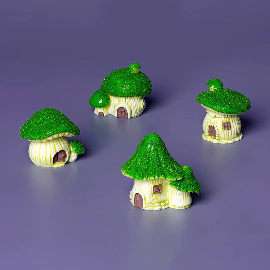 Figurines en résine de micro-paysage, 4 pièces, mousse et champignons, pour bricolage, décoration de