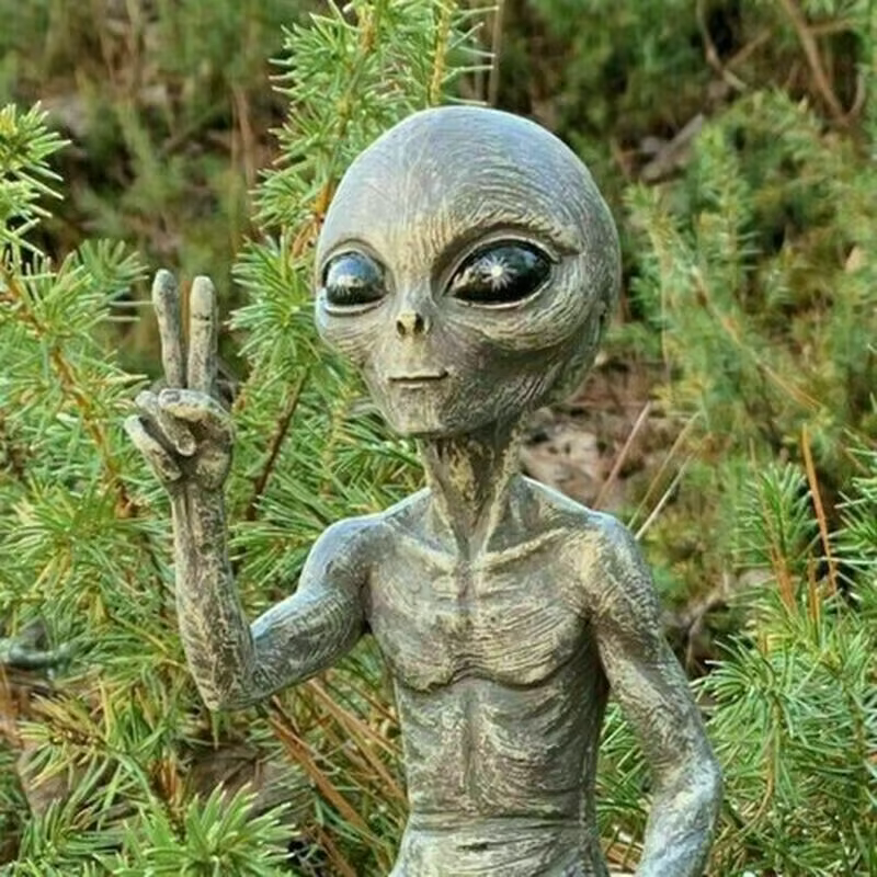 Statue de jardin en résine, ornements extraterrestres pour espace extérieur, décoration de maison, c