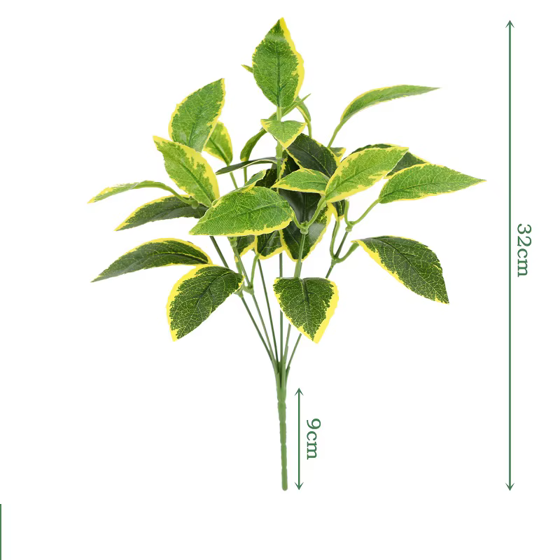 Plantes artificielles feuilles de soie écaille de tortue, fausse petite fée Taro Simulation plante v