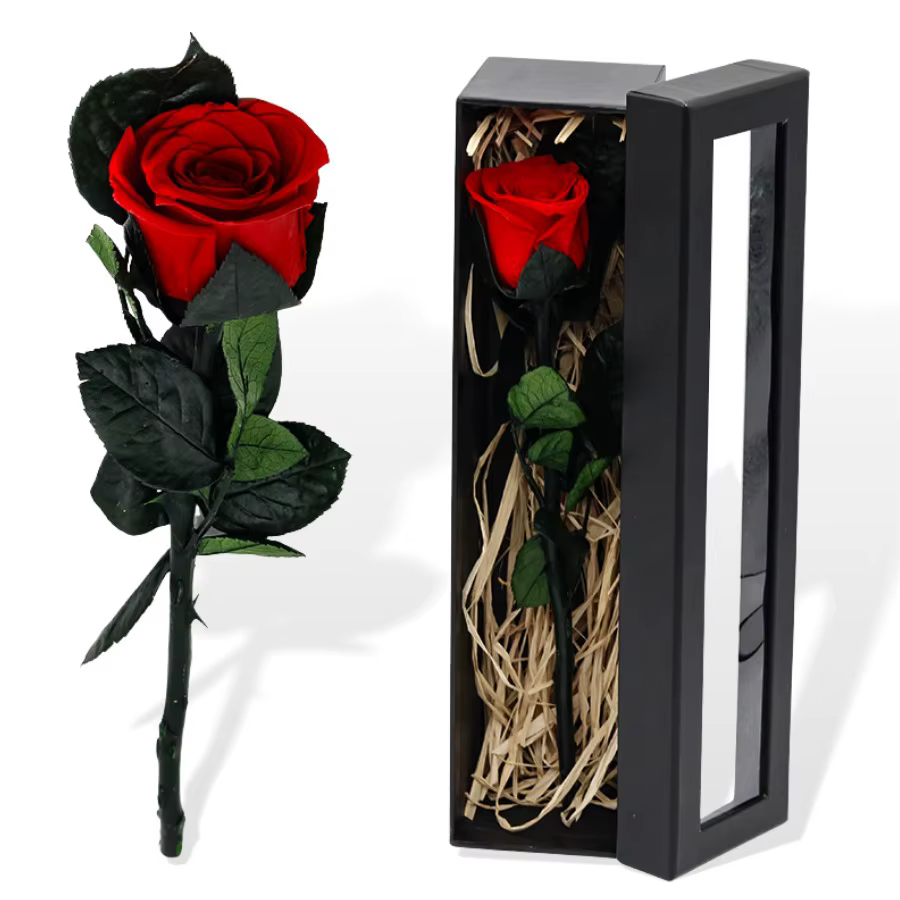 Boîte cadeau de roses à tige unique, Saint-Valentin, fête des mères, envoyez un cadeau à une amie, c