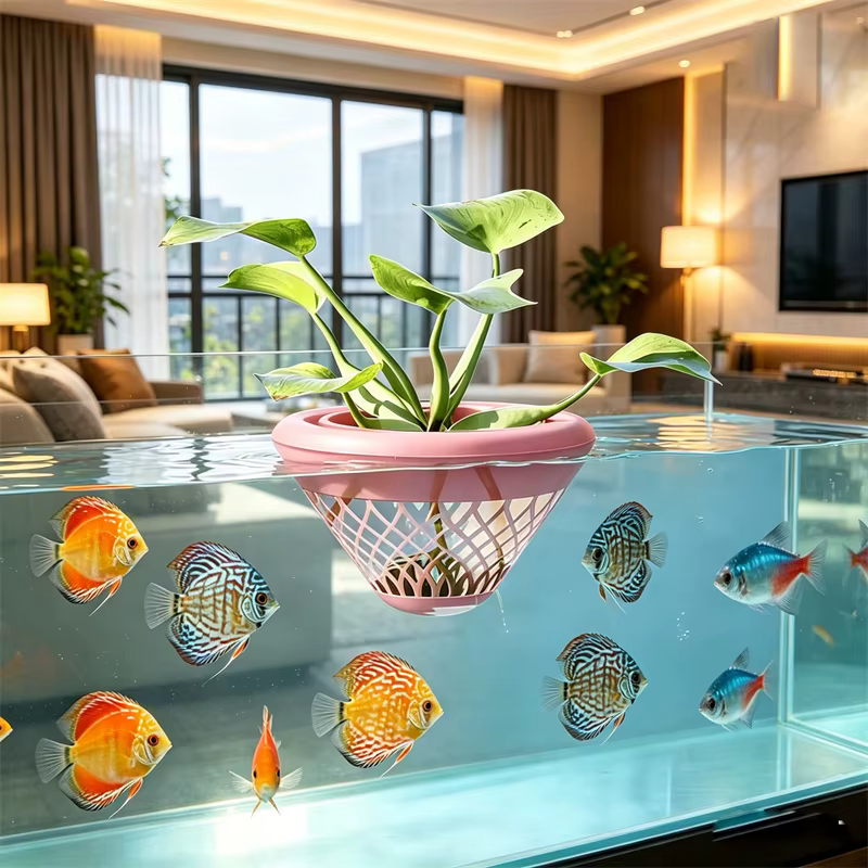 Pot de fleurs flottant pour culture hydroponique, aquarium, aménagement paysager, pot suspendu, déco